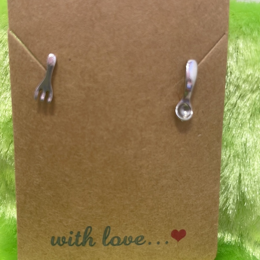 Mini fork and spoon earrings